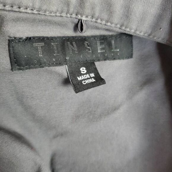 Tinsel Utility Vest Women’s Size S Gray Cargo Pocket Sleeveless Zip Front - Picture 4 of 6